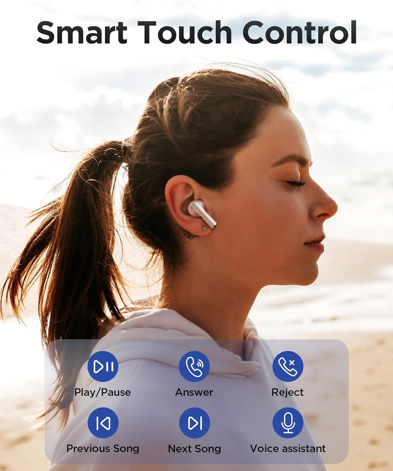 Wireless earbuds with Active Noise Control for iphone, Android