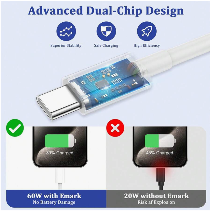 Charger iPhone USB-C+C iphone, Samsung models