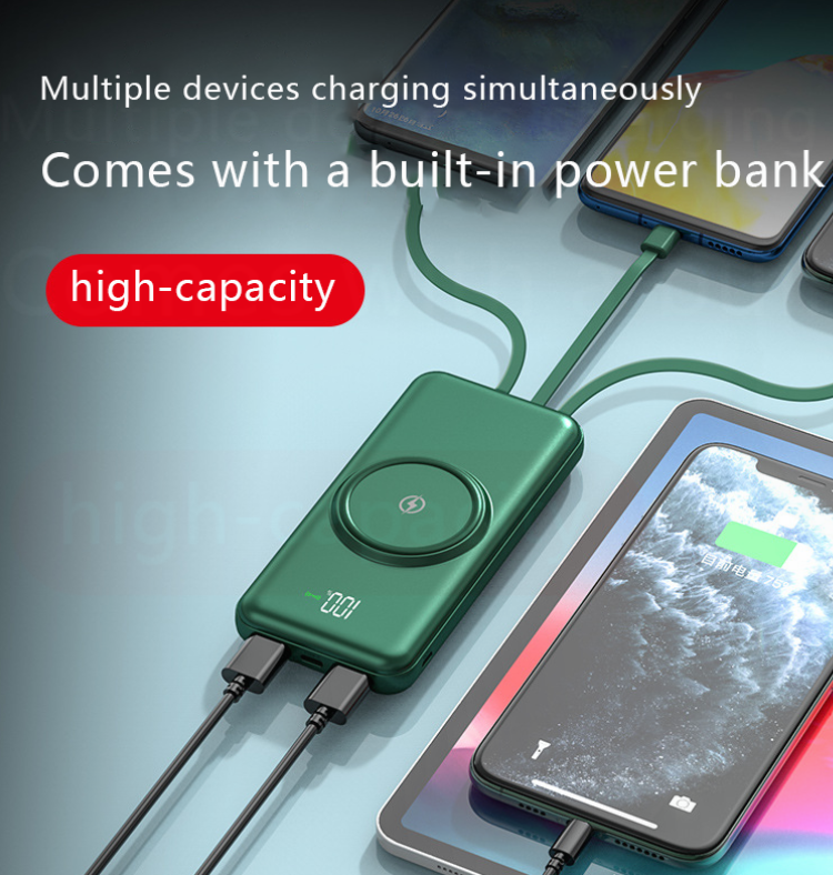 USB-C Power Bank with wireless charging 10,000mAh iPhone 16/15/14/13/12/XR,iPad,Samsung Phones