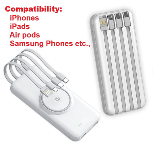 USB-C Power Bank with wireless charging 10,000mAh iPhone 16/15/14/13/12/XR,iPad,Samsung Phones