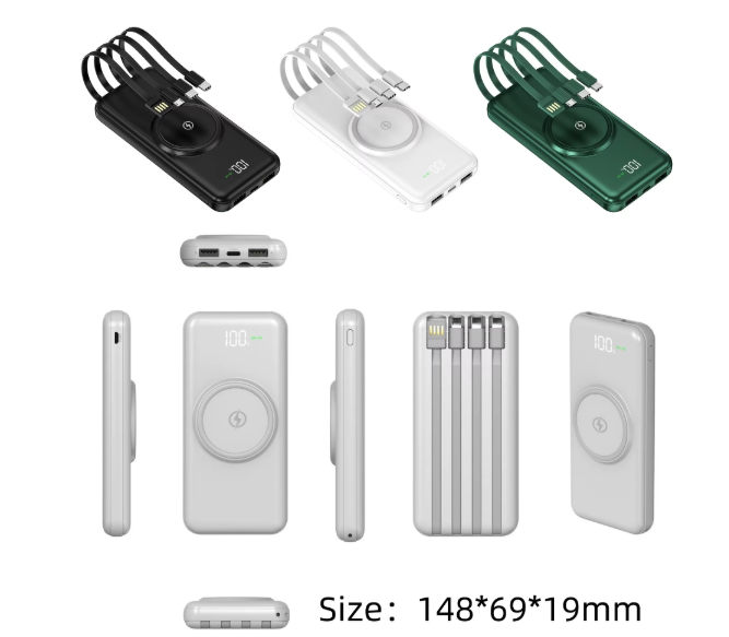 USB-C Power Bank with wireless charging 10,000mAh iPhone 16/15/14/13/12/XR,iPad,Samsung Phones